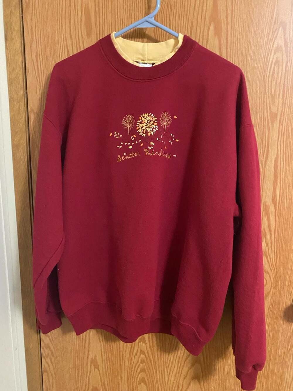 Jerzees Scatter Kindness Tree Embroidery Sweatshirt Size L